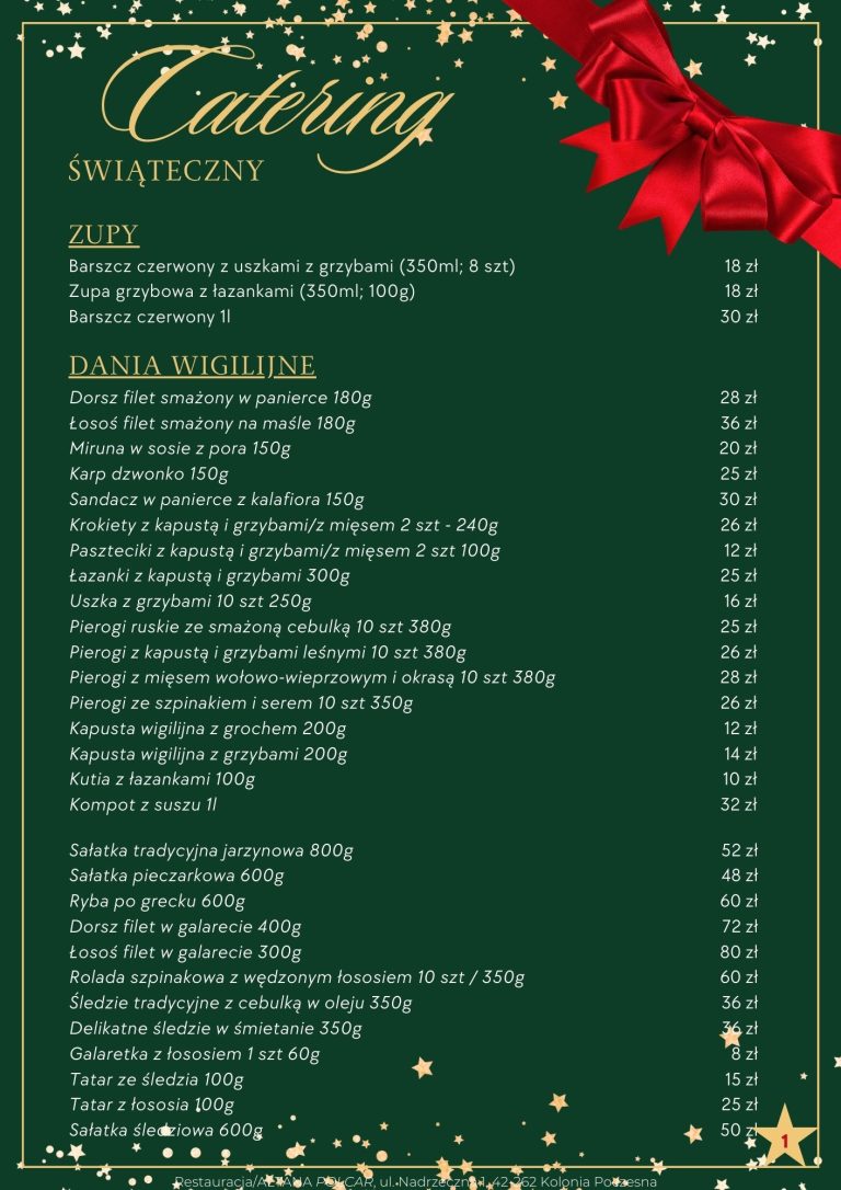 Oferta cateringu świątecznego POLCAR — strona 1