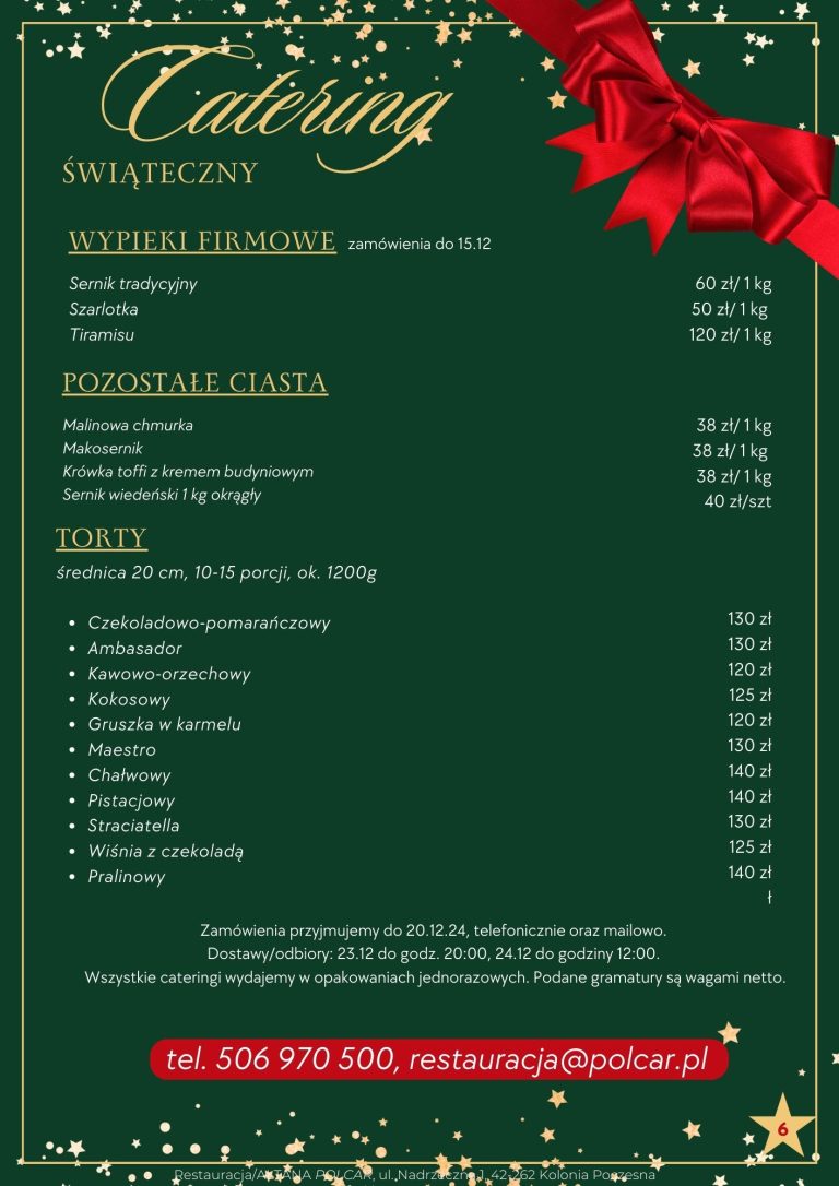 Oferta cateringu świątecznego